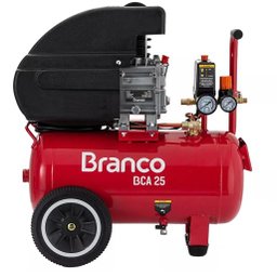 Compressor de Ar 25 Litros 1,9HP Branco 8 Pés Branco Motores Cor Vermelho 110V - 1