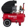 Compressor de Ar 25 Litros 1,9HP Branco 8 Pés Branco Motores Cor Vermelho 110V - 1