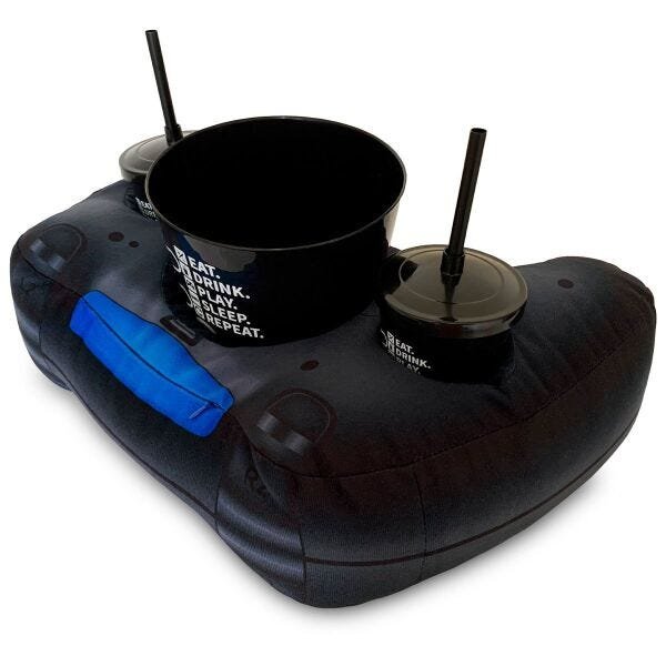 Almofada Gamer Porta Pipoca & Decorativa Inspirada no Controle de Video Game PS4 Preto - 2