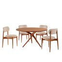 Ver imagem 2 de Sala de Jantar Mesa Ballare 120cm Tampo Redondo com 4 Cadeiras Ballare Soft Moderna Mobília