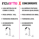 Ver imagem 2 de Torneira Misturador Duplo Comando Quadrada Cromada Luxo para Banheiro Lavabo Inovartte In04