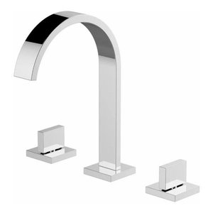 Torneira Misturador Duplo Comando Quadrada Cromada Luxo para Banheiro Lavabo Inovartte In04