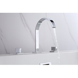 Torneira Misturador Duplo Comando Quadrada Cromada Luxo para Banheiro Lavabo Inovartte In04 - 2