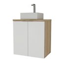 Ver imagem 2 de Gabinete de Banheiro com Cuba 60cm GAB4008 Nature Marrom/Carvalho/Branco