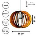 Ver imagem 3 de Luminária Teto tipo Pendente LUA CHEIA MDF - Completa - Cor: Marrom
