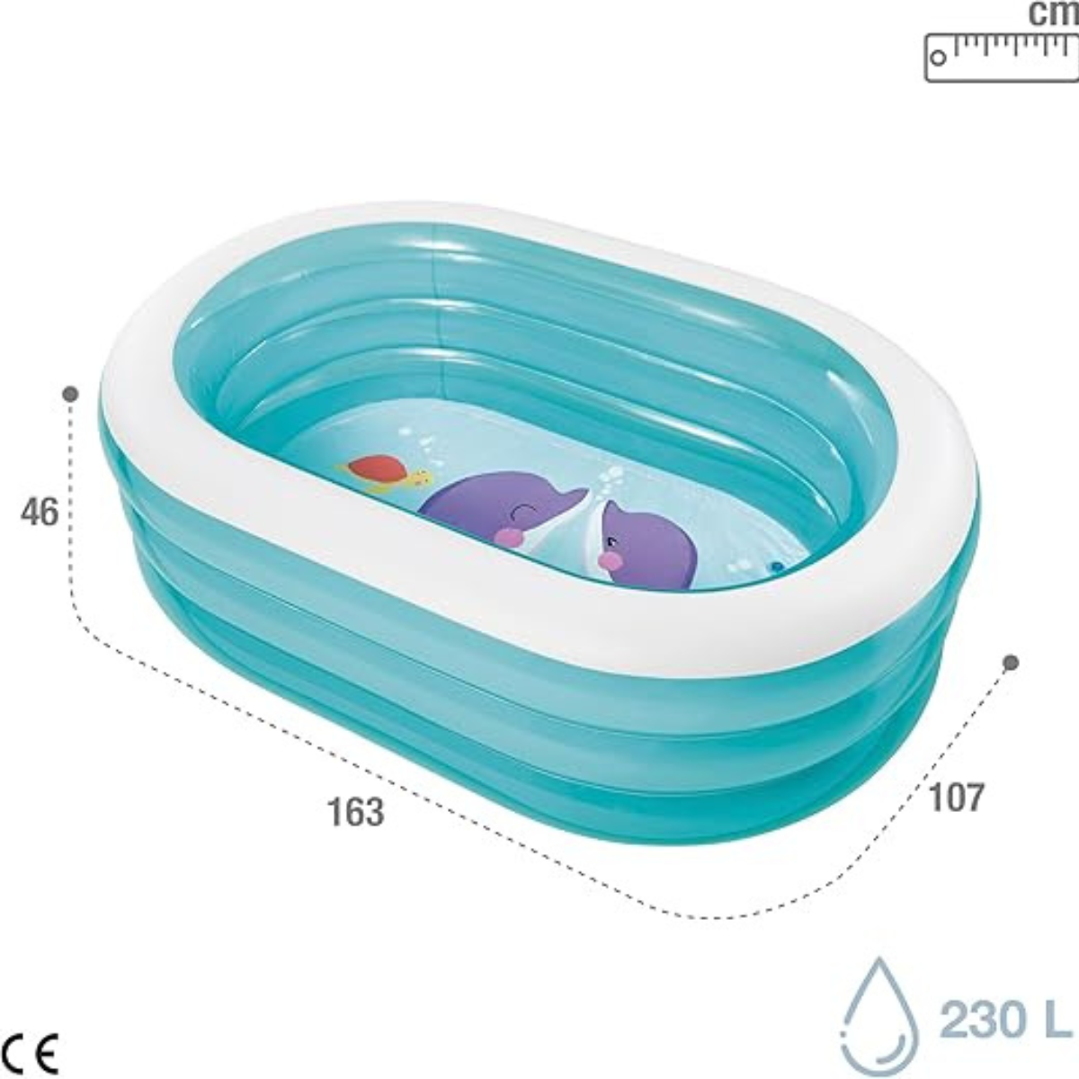 Piscina Inflável Infantil Intex Baleia Legal 230l Oval 163cm:azul - 5