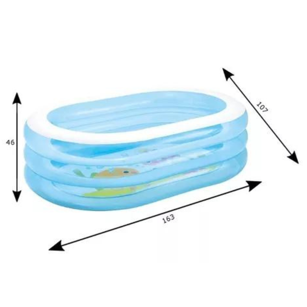Piscina Inflável Infantil Intex Baleia Legal 230l Oval 163cm:azul - 2