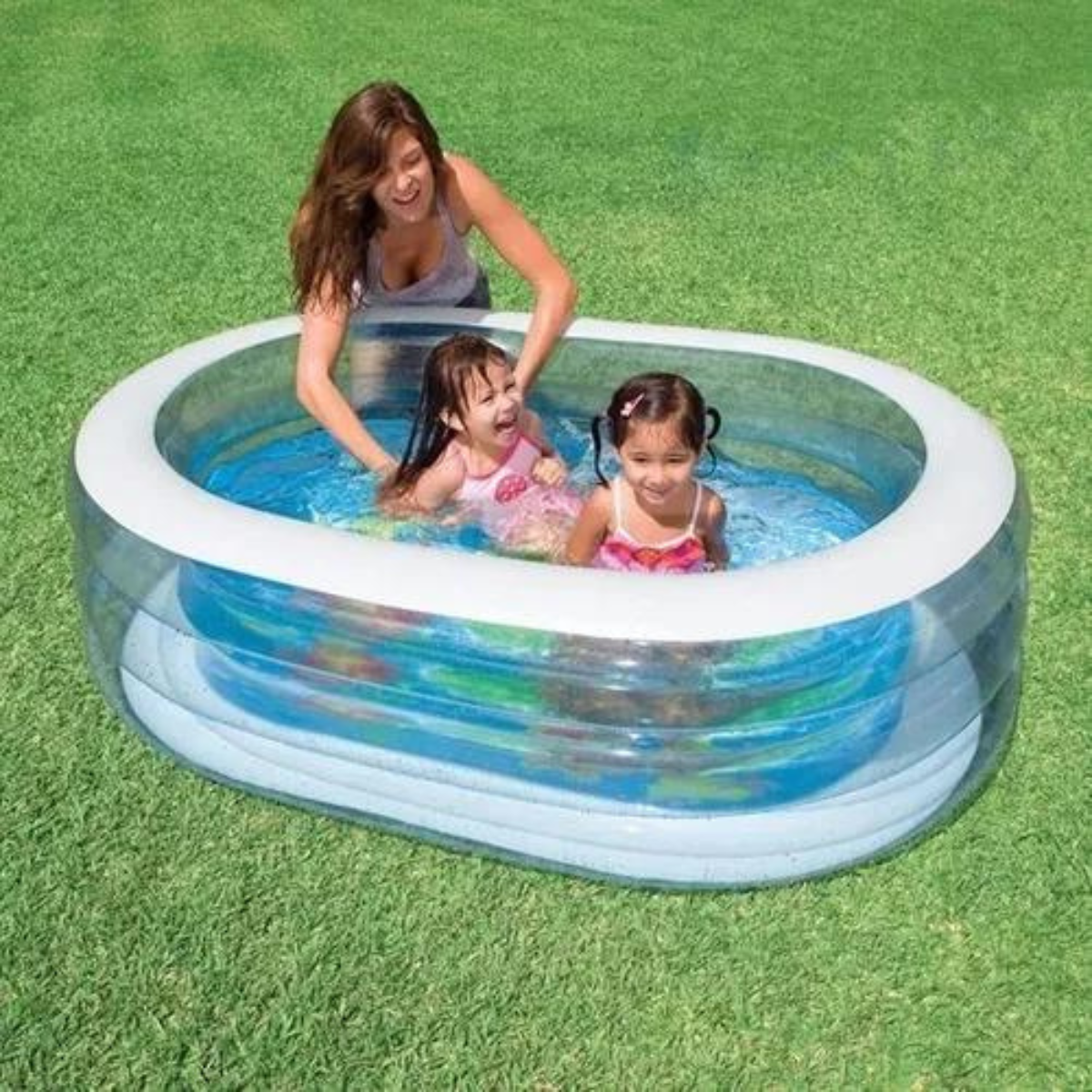 Piscina Inflável Infantil Intex Baleia Legal 230l Oval 163cm:azul - 7
