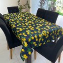 Ver imagem 1 de Toalha de Mesa Redonda em Jacquard Limão Siciliano Funco Azul Marinho - 1,40M