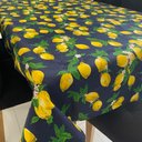 Ver imagem 2 de Toalha de Mesa Redonda em Jacquard Limão Siciliano Funco Azul Marinho - 1,40M