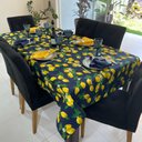 Ver imagem 5 de Toalha de Mesa Redonda em Jacquard Limão Siciliano Funco Azul Marinho - 1,40M