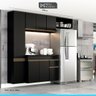 Conjunto Cozinha Completa 180/215 Cm MDP Preto Texturizado - MENU - 5
