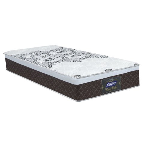 Colchão Box Solteiro 88cm Molas Ensacadas Soft Pillow New York Marrom - Gazin