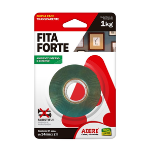 Fita Dupla Face Verde Fita Forte 24mmx02m Adere Unico