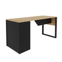 Ver imagem 3 de Mesa Escritório 2 Prateleiras Amêndoa e Preto