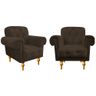 Kit 2 Poltronas Decorativas Dani Corano Marrom Escritório Recepção Capitonê - Am Deco - 1