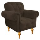 Ver imagem 2 de Kit 2 Poltronas Decorativas Dani Corano Marrom Escritório Recepção Capitonê - Am Deco