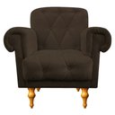 Ver imagem 3 de Kit 2 Poltronas Decorativas Dani Corano Marrom Escritório Recepção Capitonê - Am Deco