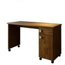 Ver imagem 3 de Mesa Escrivaninha para Escritorio 135cm com Rodinhas Canela