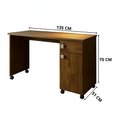 Ver imagem 5 de Mesa Escrivaninha para Escritorio 135cm com Rodinhas Canela