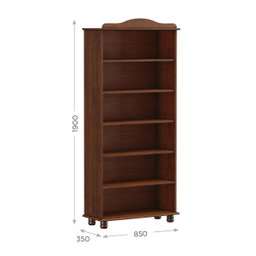 Estante para Livros Linha Rubi Café com 5 Prateleiras Madeira Pinus - Finestra 8964w - 2