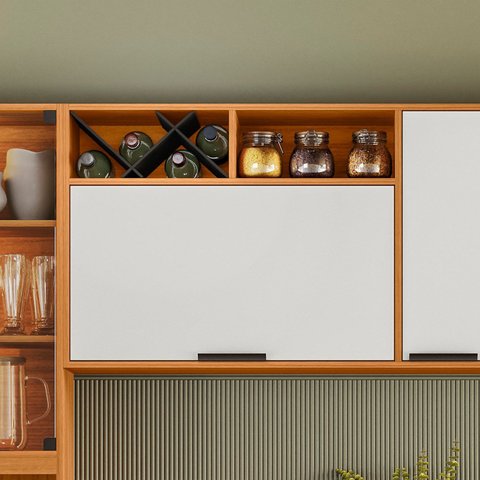 Armário de Cozinha Aéreo 120cm Nala Freijó Uv/off Acetinado Z44 - Mpozenato