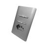 2 Interruptores Simples e Tomada Universal 20A Com Placa 4x2 Aço Novara - 1