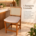 Ver imagem 5 de Banqueta Sofisticada Linho Bege Encosto de Tela Área Gourmet