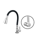 Ver imagem 3 de Torneira Flexível Jato Duplo Black e Cromado Bancada 1/4 de Volta C60:cromado