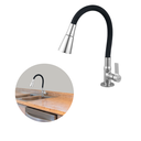 Ver imagem 5 de Torneira Flexível Jato Duplo Black e Cromado Bancada 1/4 de Volta C60:cromado