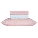 Ver imagem 1 de Jogo de Cama Duplo Queen 4 Peças Percal 180 Fios Petit Rosa Sonhare Prata