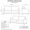 Ver imagem 6 de Sofa 3 Lugares Living Linho 180cm Palazo Sala Base Madeira:Bronze