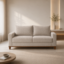 Ver imagem 3 de Sofa 3 Lugares Living Linho 180cm Palazo Sala Base Madeira:Bronze