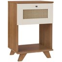 Ver imagem 7 de Mesa de Cabeceira para Quarto 43cm 1 Gaveta 3D Tessaro A05 Cinamomo Off White - Lyam Decor