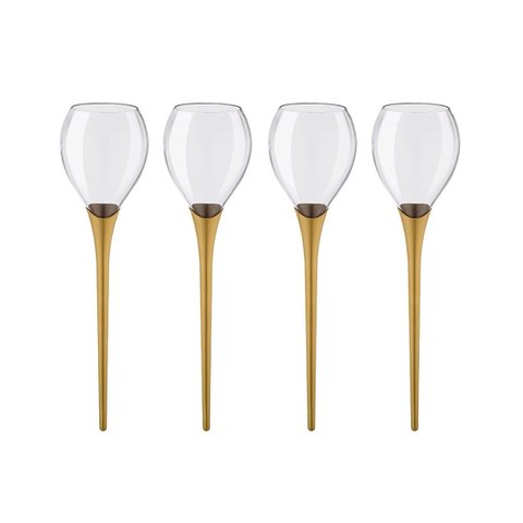Kit 4 Taças Beach Queen Boccatti 520ml Drinks na Areia Praia Cor:dourado