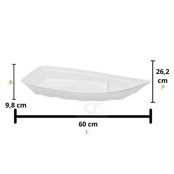 Barca Barco Sushi Açaí Sorvete Melamina Branca 60 cm - 3