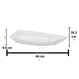 Barca Barco Sushi Açaí Sorvete Melamina Branca 60 cm - 3