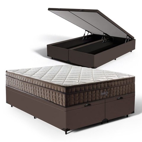 Cama Box Baú com Colchão de Espuma D70 Pillow In Ultra Dream Queen 158cm