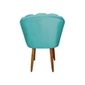 Kit 4 Cadeiras Sala de Jantar Estofada Pétala Suede Azul Tifany - Twdecora - 4