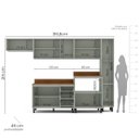 Ver imagem 6 de Cozinha Koya 6 Peças 316,8x214cm Armários Aéreos Paneleiro Balcões com Tampo Verde 250044
