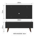 Ver imagem 3 de Rack Madesa Le Mans e Painel para Tv até 55 Polegadas 2 Portas - Preto