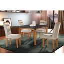 Ver imagem 1 de Conjunto: Mesa de Cozinha Londrina C/ Tampo Madeirado C/ Vidro Canto Curvo 120x80cm e 4 Cadeiras