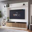 Ver imagem 2 de Kit Rack Ripado com Painel TVs Até 60 Polegadas Capri Quiditá Branco Marrom