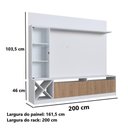 Ver imagem 3 de Kit Rack Ripado com Painel TVs Até 60 Polegadas Capri Quiditá Branco Marrom