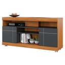 Ver imagem 2 de Rack Bancada Ambiente Yara e Painel para Tv Maia Noce Milano Preto Acetinado – Colibri