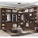 Ver imagem 1 de Guarda Roupa Canto 6 Peças, 9 Gavetas, 6 Cabideiros Dourado