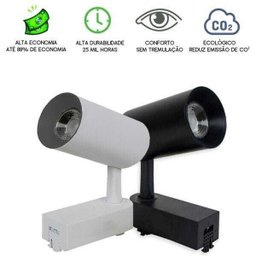 Trilho Eletrificado 1m + 3 Spots Preto Led 7w Bivolt 3000k Branco Quente - 3