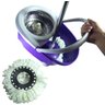 Balde Mop Esfregao Inox de Limpeza Spin Casa Centrifuga + 1 Refil Extra Microfibra Cor Roxo - 1