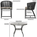 Ver imagem 2 de Mesa com 4 Cadeiras e Noronha Estofado 6 Trama Original Preto
