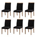 Ver imagem 1 de Kit 6 Cadeiras Decorativas Sala de Jantar Luxo Anita Facto Preto - Mozzelar